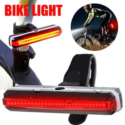 LED Tail Light for Bicycle (Rechargeable, 6 Modes)