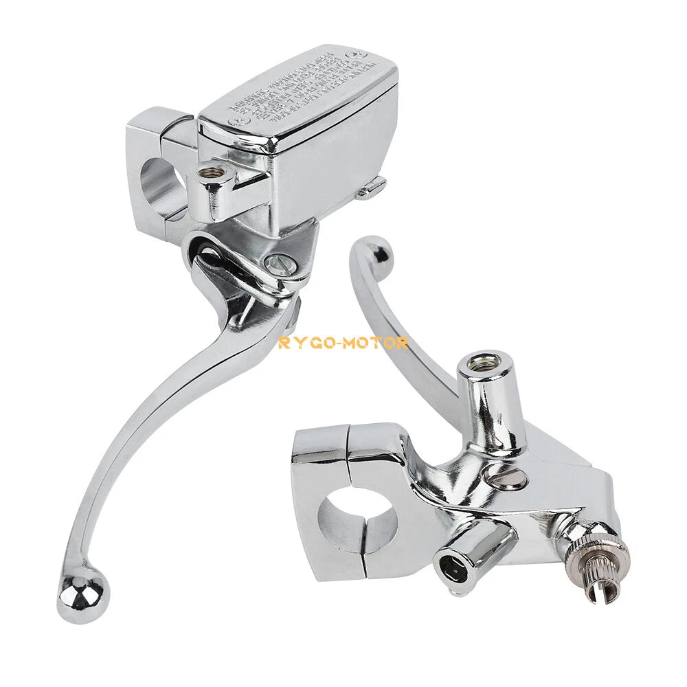 1" Hydraulic Brake Master Cylinder & Clutch Lever for Motorcycle (Chrome)