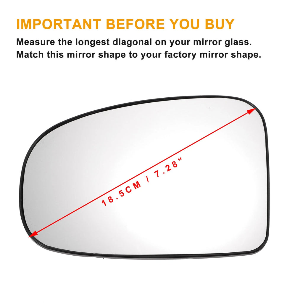 Left Side Mirror Glass w Heated Back for Toyota Prius (2009–2016)