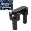 3.5" Straight Handlebar Riser & Top Clamp Black For Harley Dyna Tour Road Glide