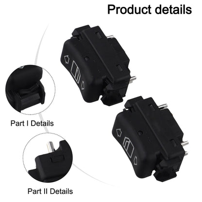 2X Console Power Glass Switch for Mercedes W124 W126 W201