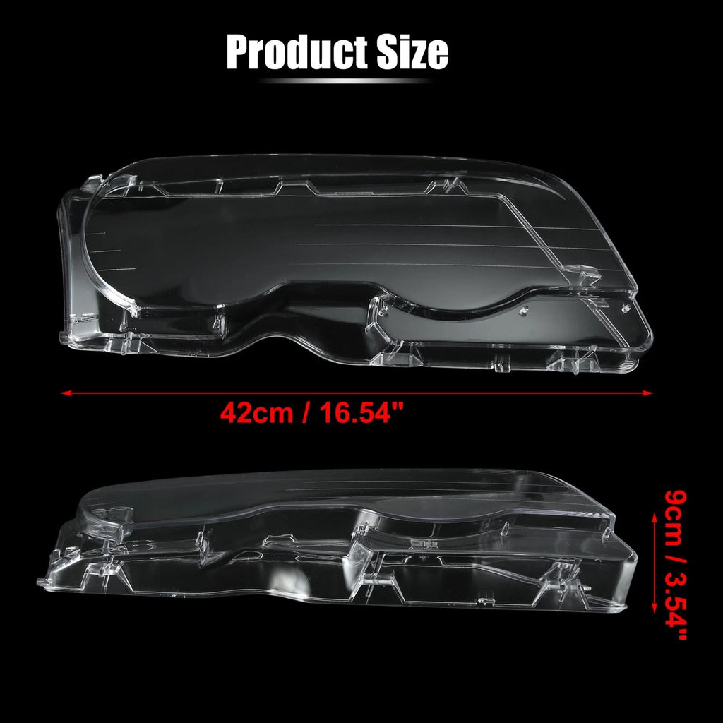 Headlight Lens Cover Front Pair for BMW 3 Series E46 (1998–2002)