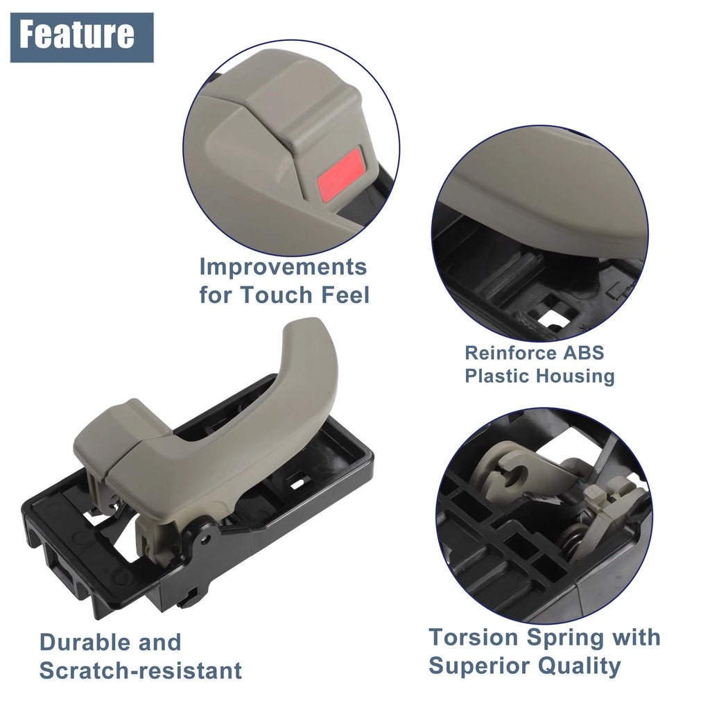 Interior Door Handle Pair Left Right Replacement for Hyundai Tucson (2005–2009)