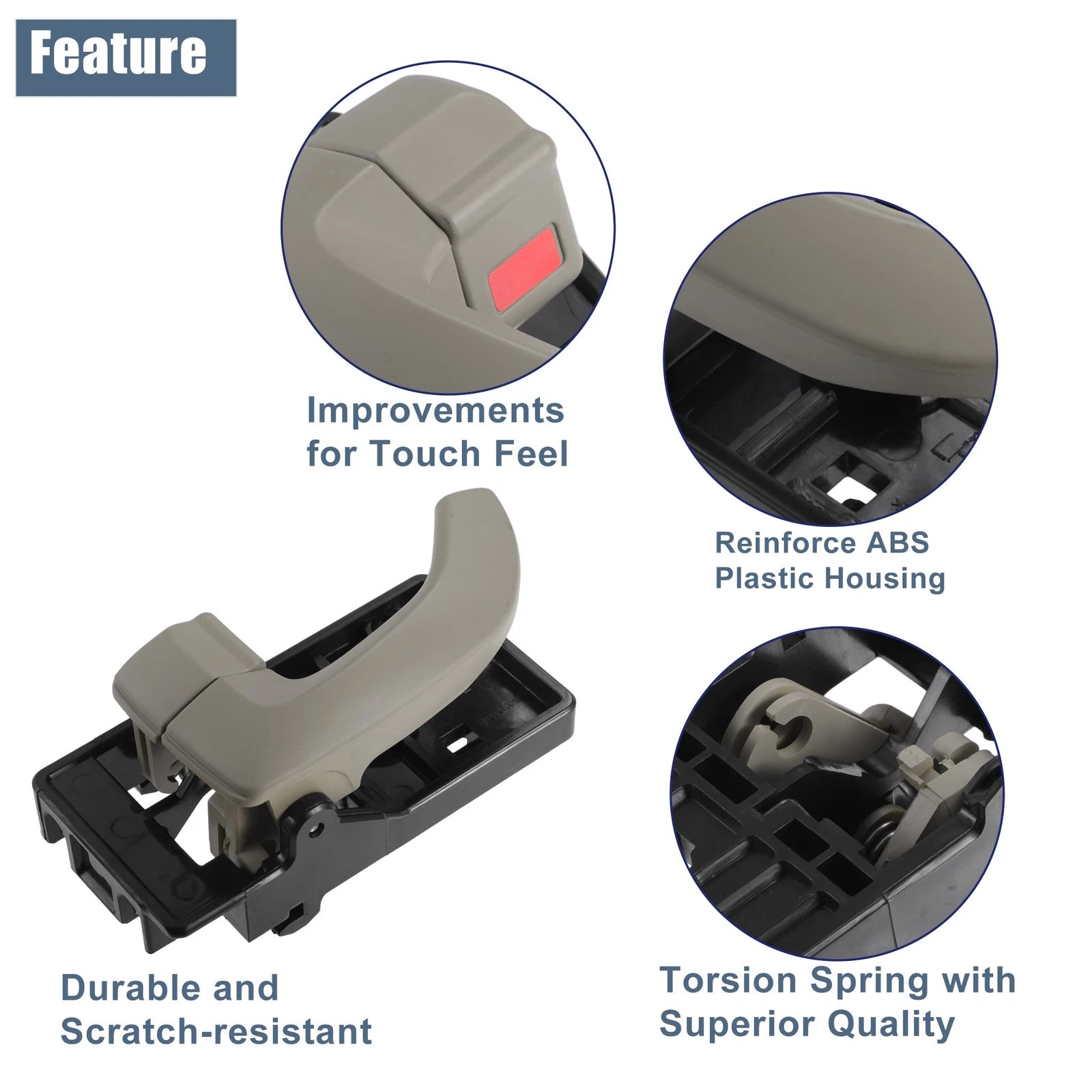 Interior Door Handle Pair Left Right Replacement for Hyundai Tucson (2005–2009)