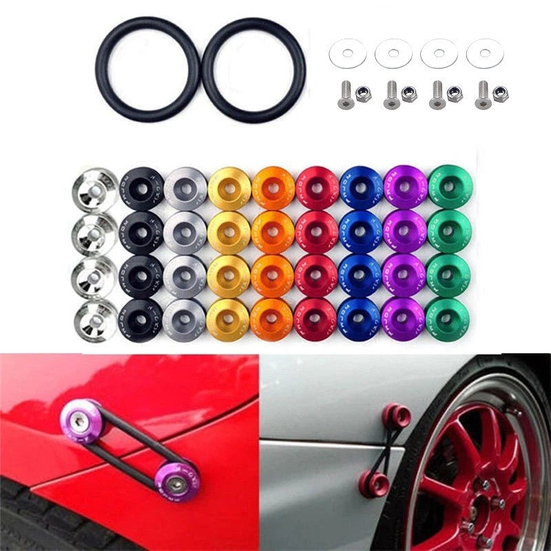 Reinforced Circles with Rubber Bands and Screws for JDM Car Bumpers