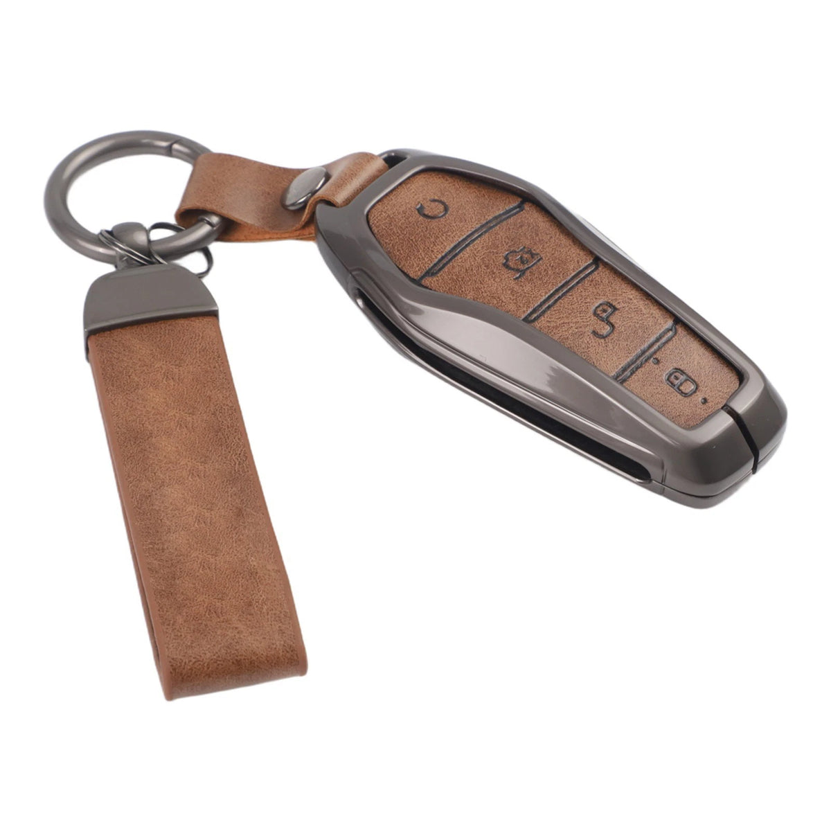Zinc Alloy Leather Car Key Cover for BYD Tang (2018–2023)