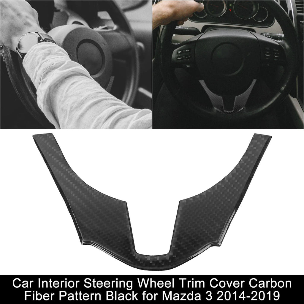 Steering Wheel Trim Cover Carbon Fiber Pattern for Mazda 3 (2014–2016)