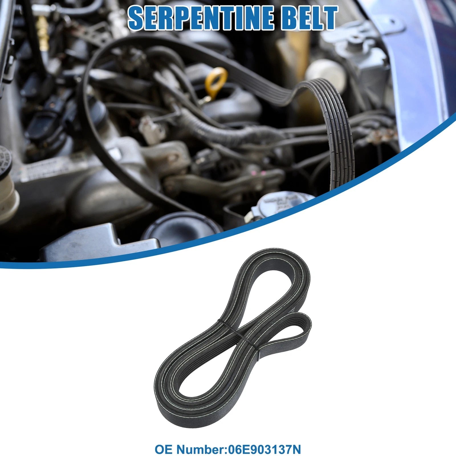 Serpentine Belt V-Ribbed Replacement for Audi A6 Quattro (2009–2011)