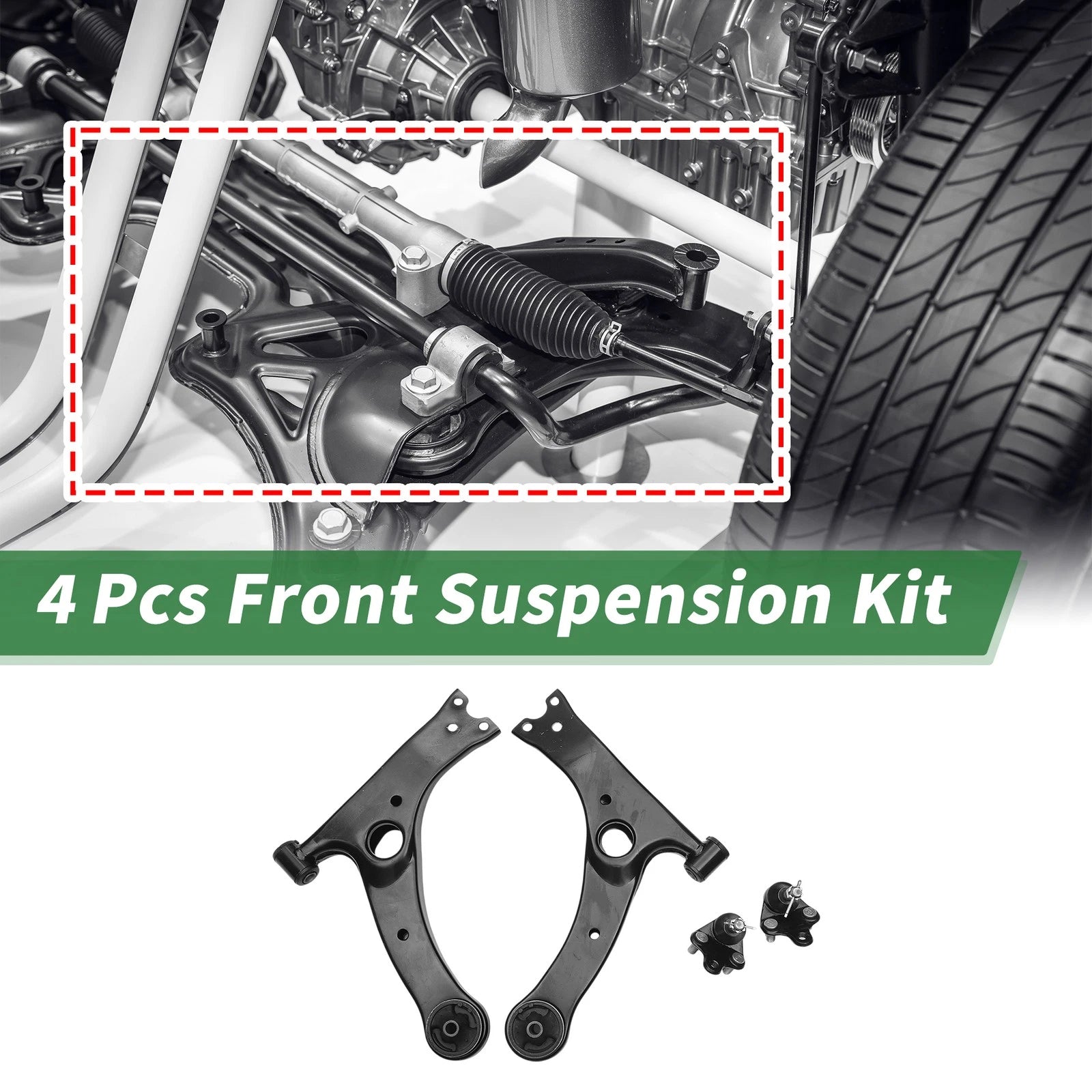 4 Pc Front Lower Control Arms Replacement for Toyota Celica (2000–2005)