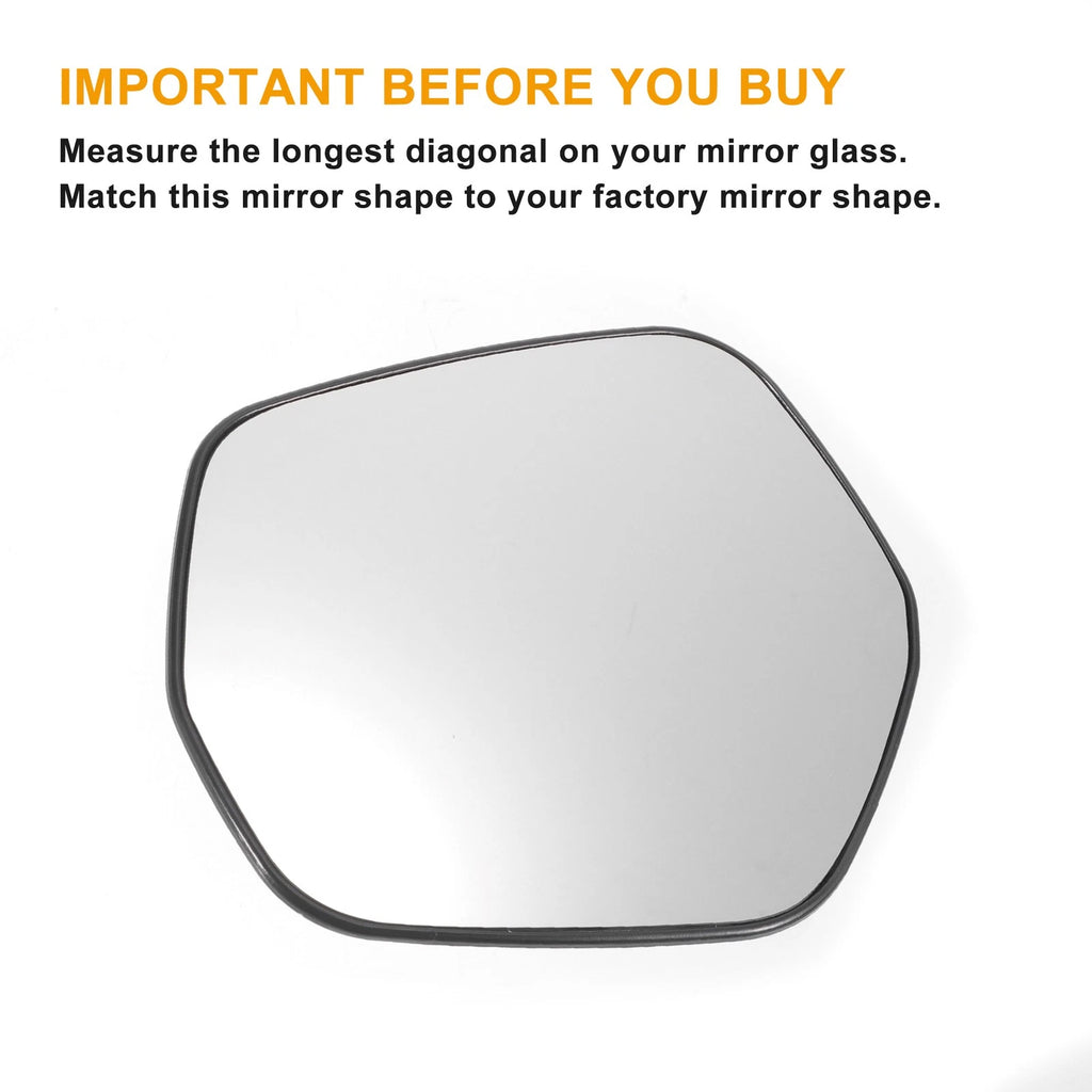 Left Side Heated White Mirror Glass for Honda HR-V (2014–2020)