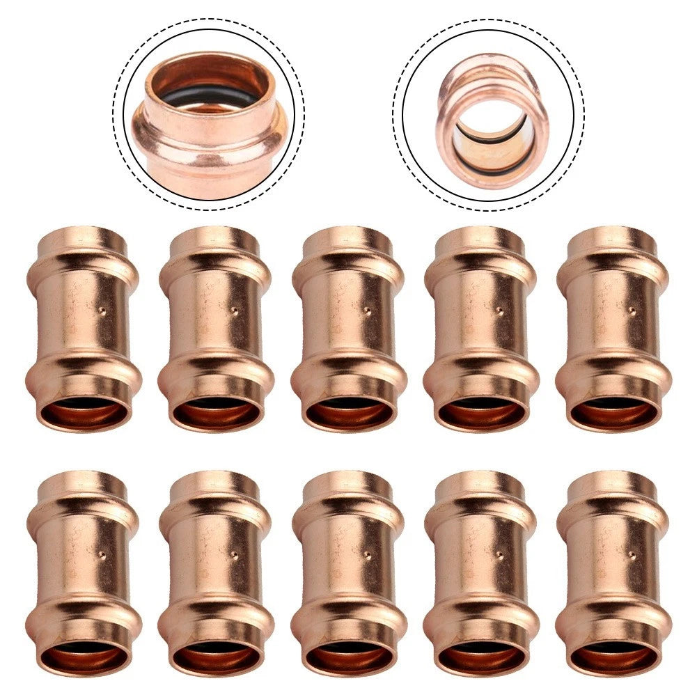 10pcs Copper V Type Crimp Fittings for Heat Pump Refrigeration Systems