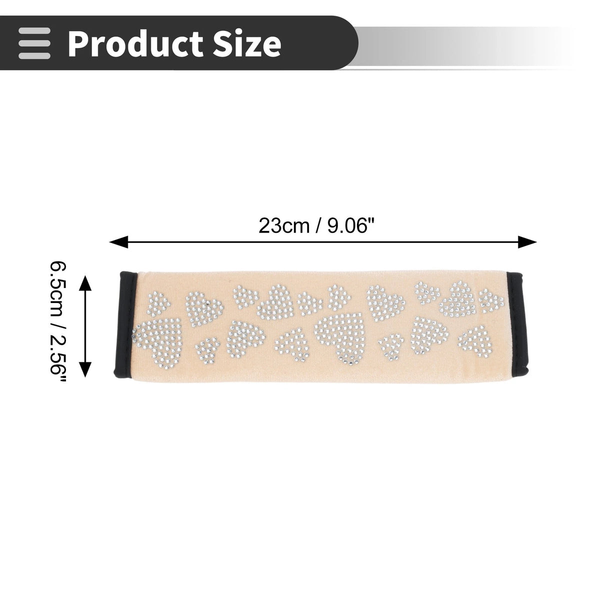 Set of 2 Beige Seat Belt Cover Pads for Universal Fit (23cm)