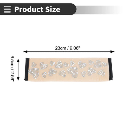 Set of 2 Beige Seat Belt Cover Pads for Universal Fit (23cm)