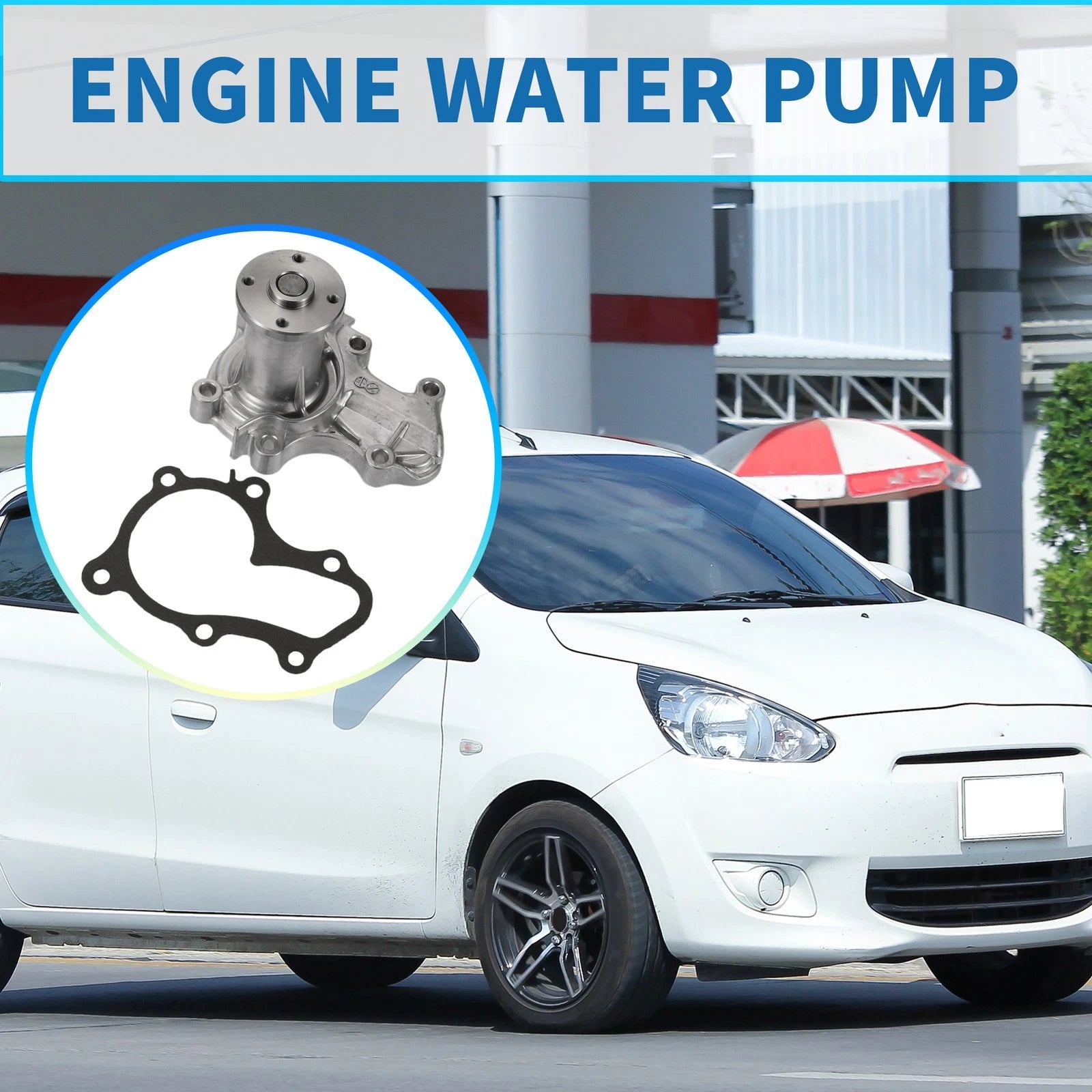 Water Pump Replacement for Mitsubishi Mirage 1997-2002 with Gasket