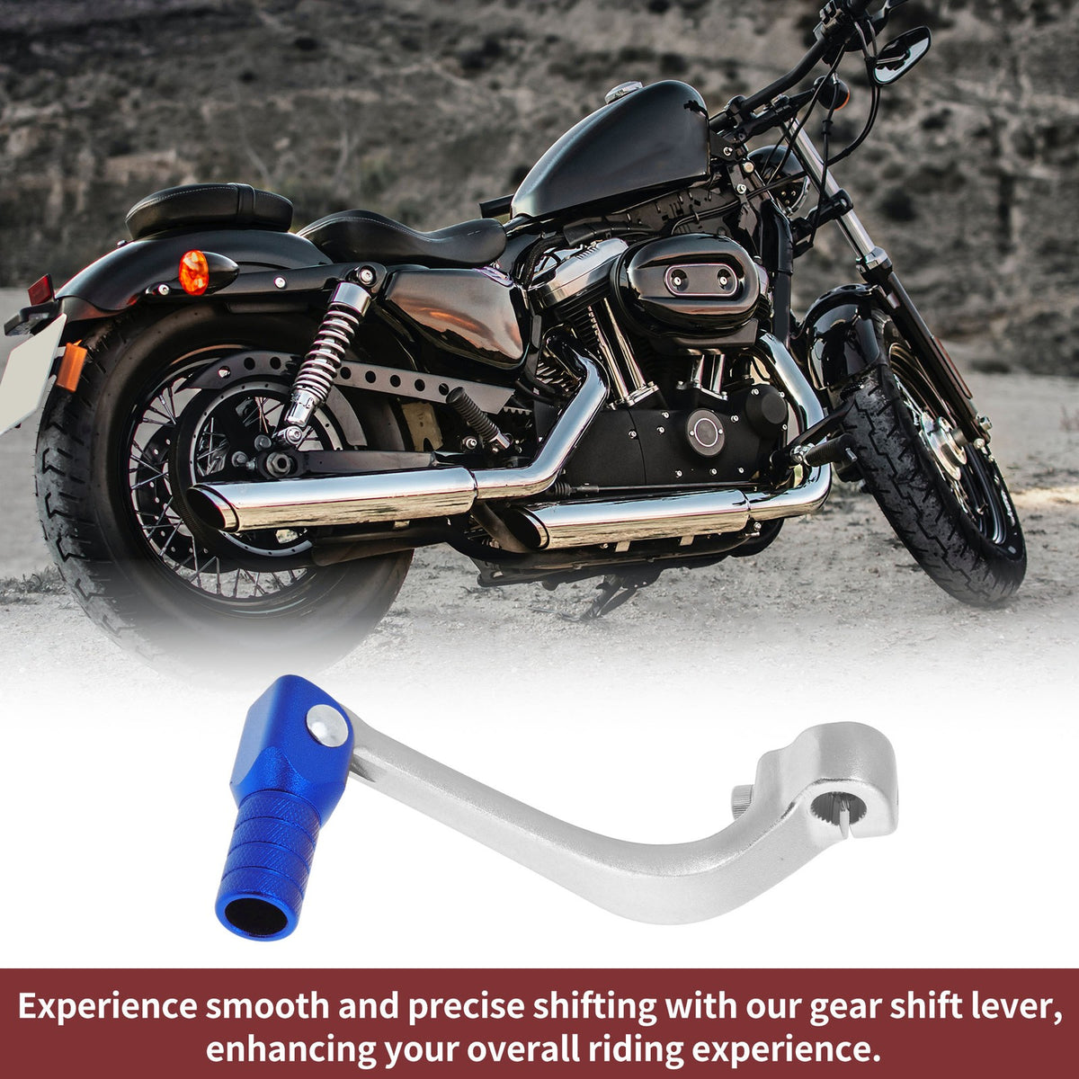 Folding Gear Shifter Lever for Honda CRF110F (2013–2018) Silver Tone Blue