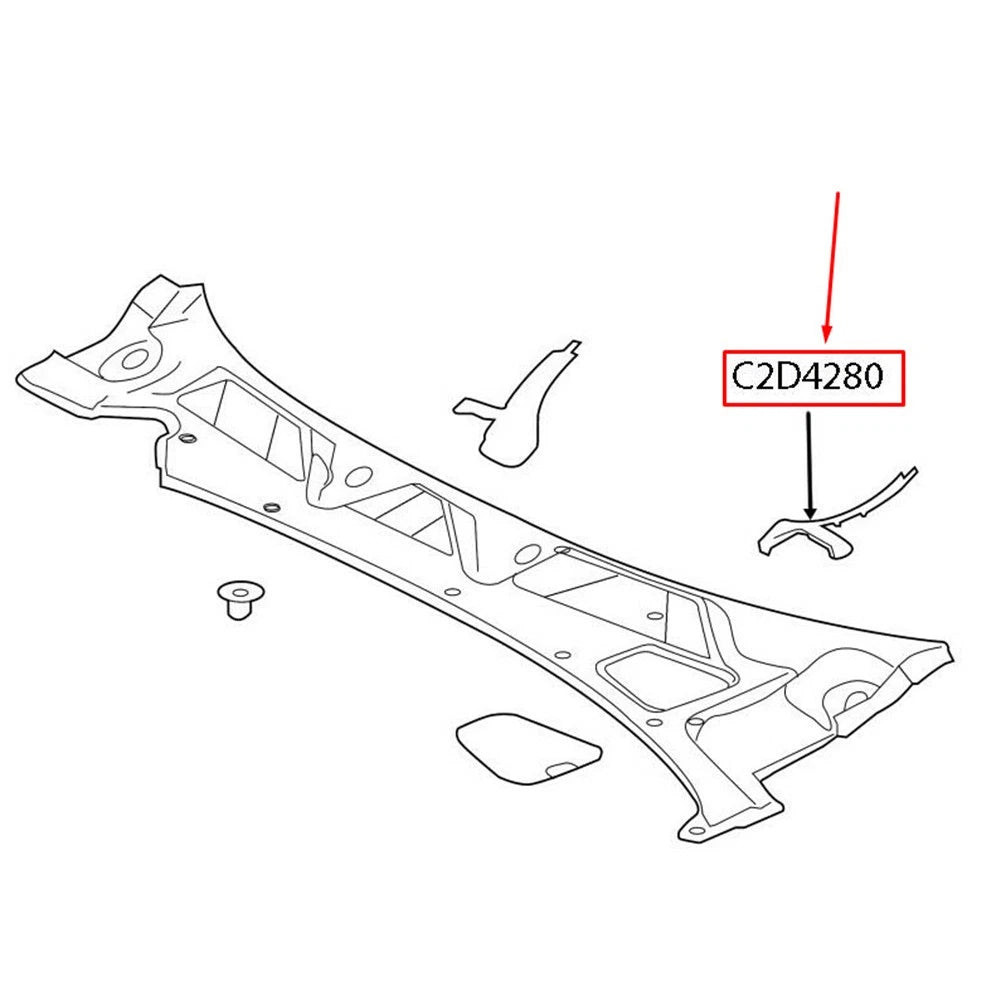 Right Front Radiator Wiper Cowl Grille Panel for Jaguar XJL (2010–2019)