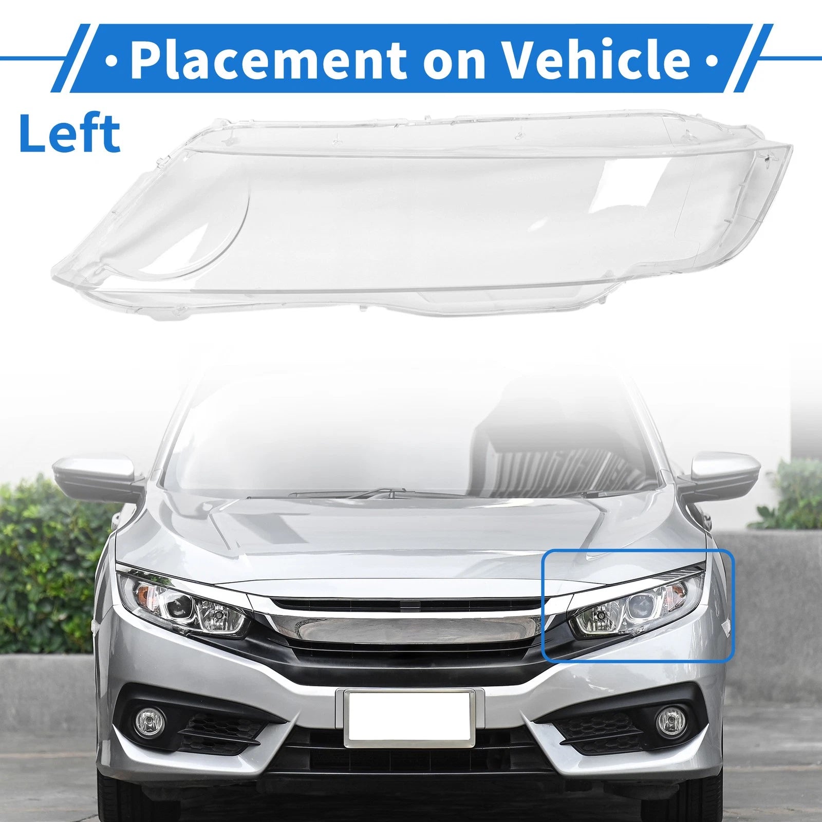 Headlight Lens Cover Front Left Replacement for Honda Odyssey (2005–2008)