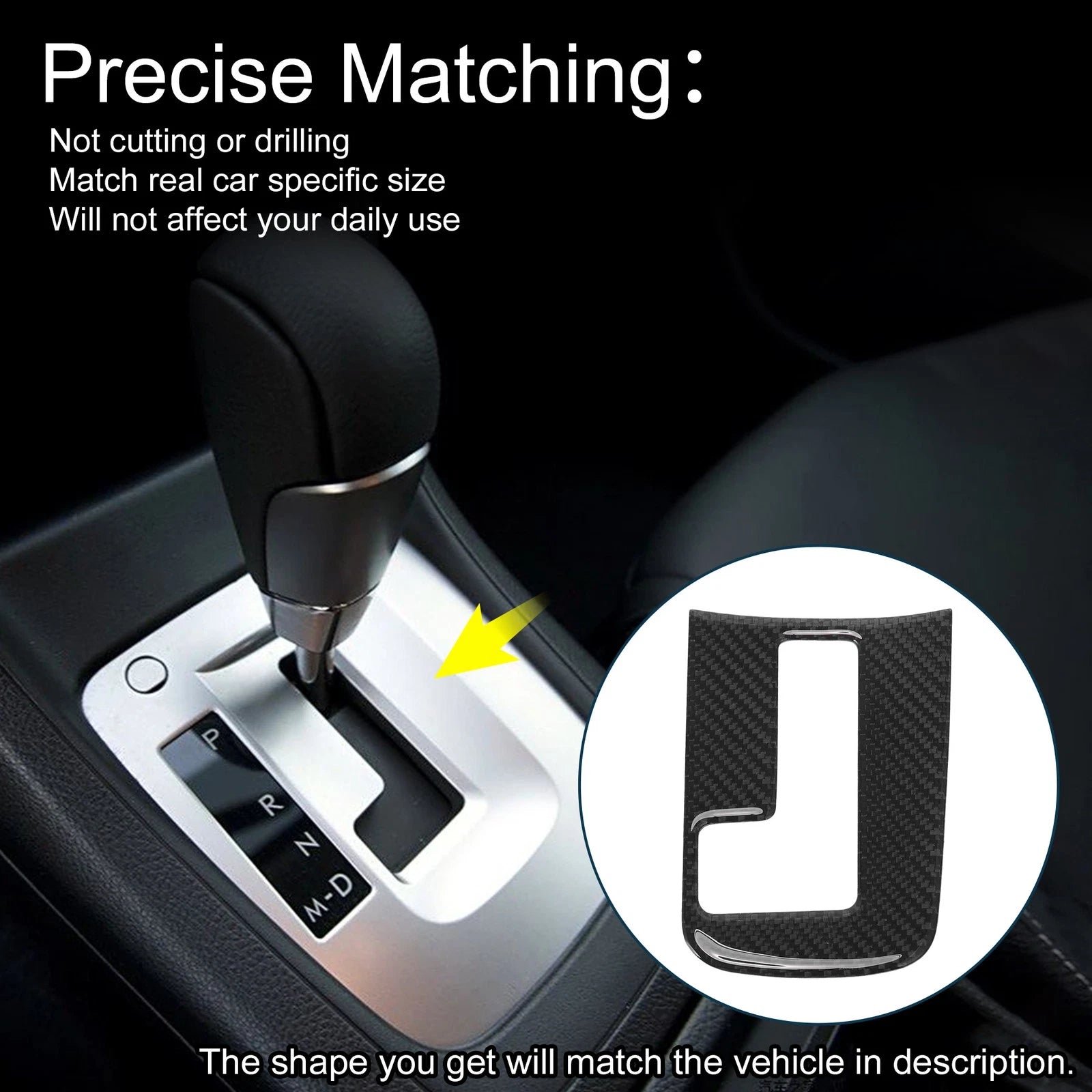 Gear Shift Knob Cover Decal Sticker for Subaru Impreza (2012–2014) Black