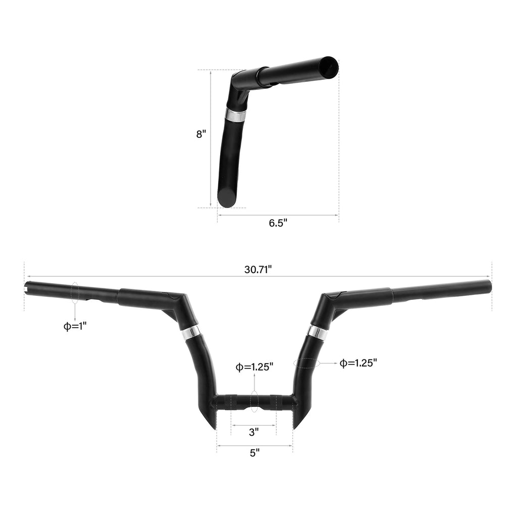 8" Rise Adjustable Handlebar for Harley Softail FLSS FLSTC (2000–2017)