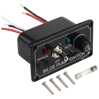 Bilge Alarm Pump Switch with LED Indicator for Marine Boat (DC12V)
