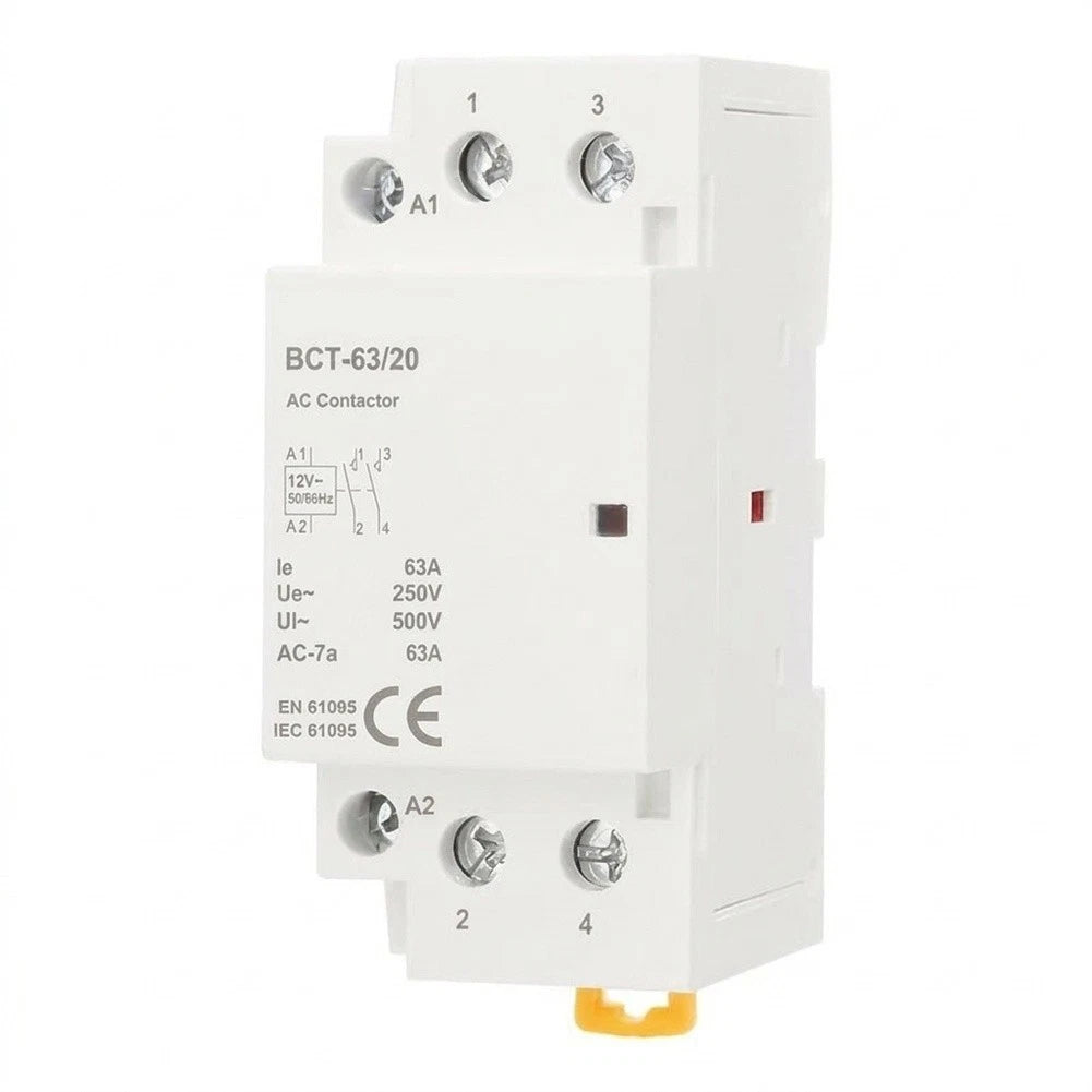 2X 12V 2-Pole AC Contactor 63A for HVAC Motor Pump Applications