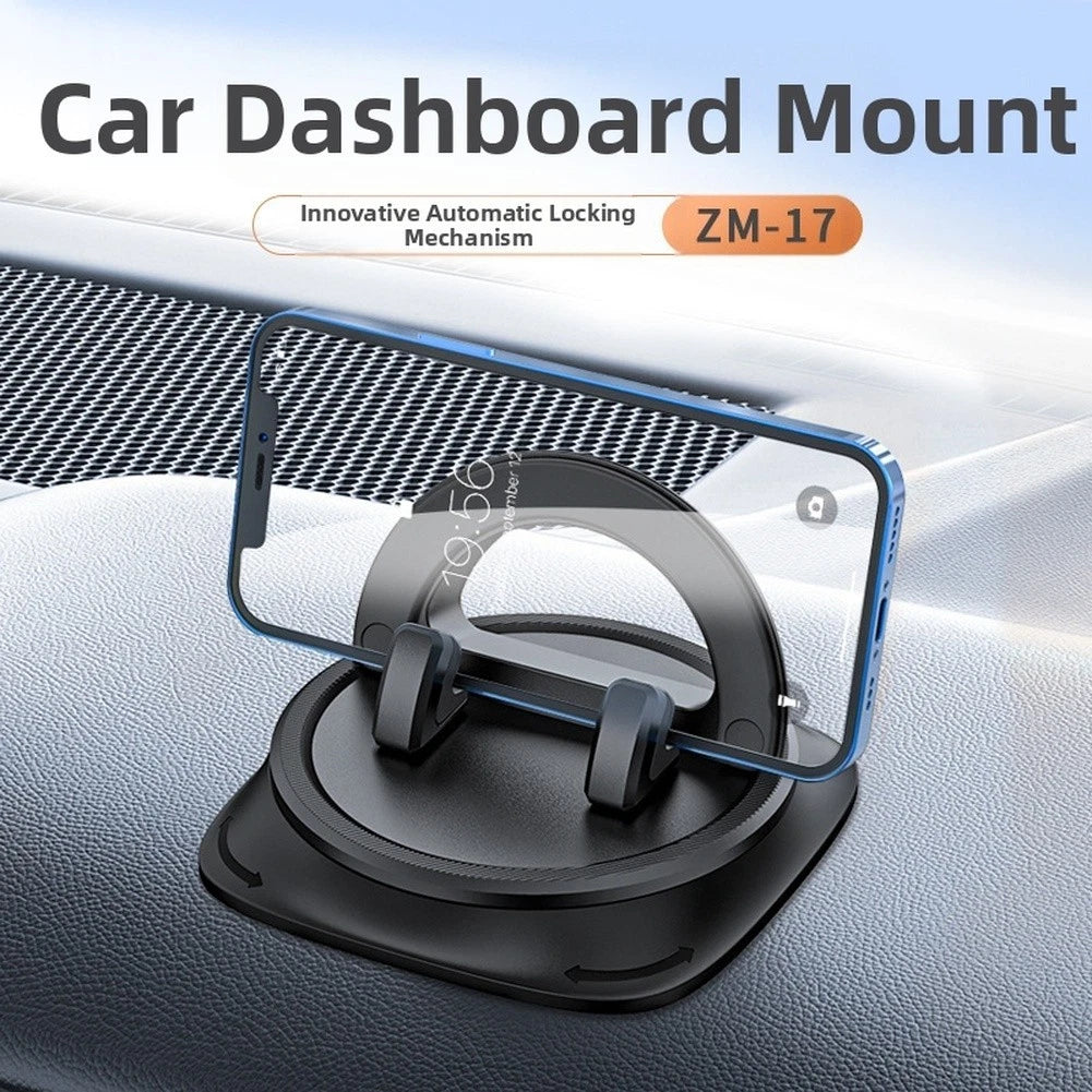 Car Dashboard Phone Holder with Suction Cup and Adjustable Width