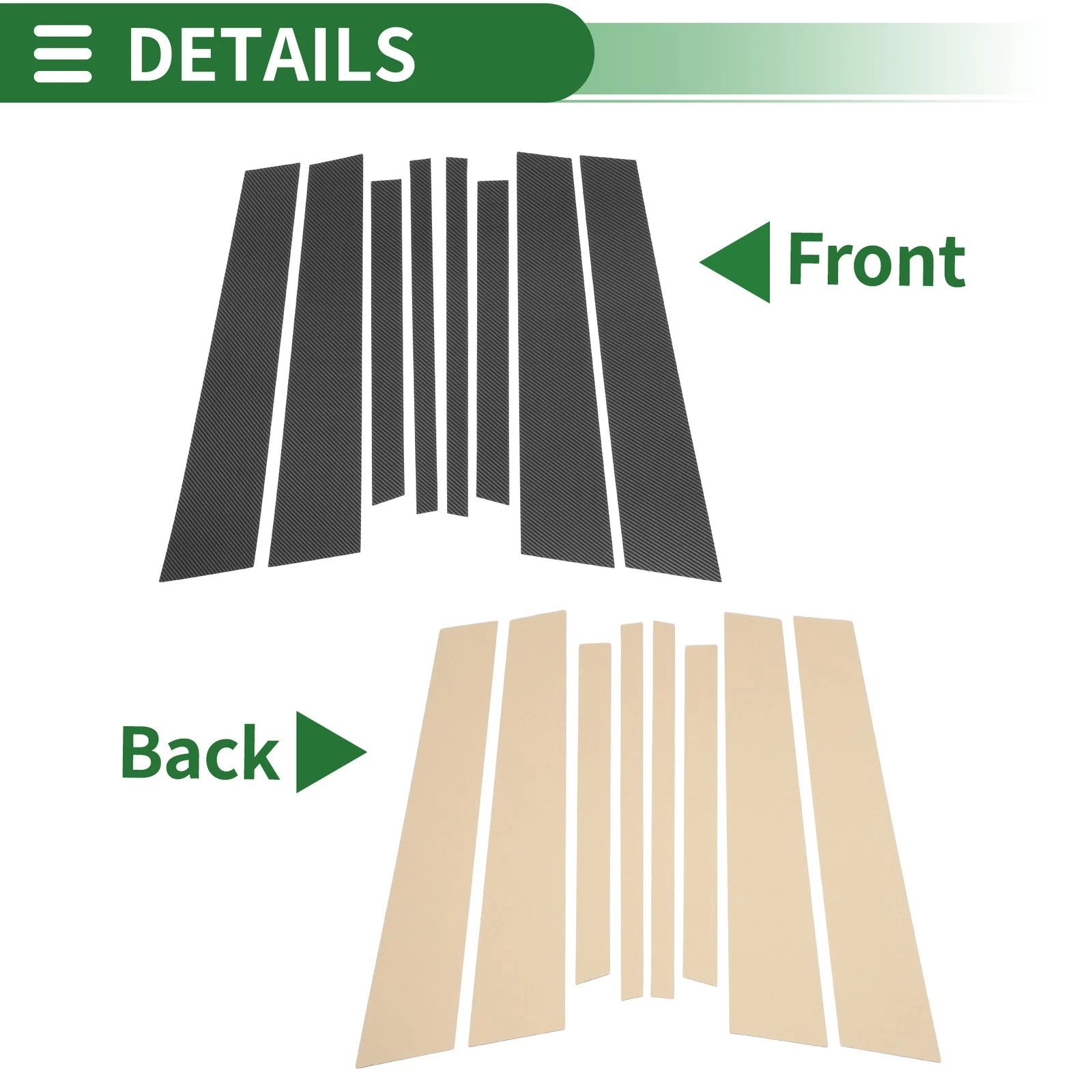 8 Pcs Door Pillar Window Trim Replacement for BMW X3 (2011–2017)