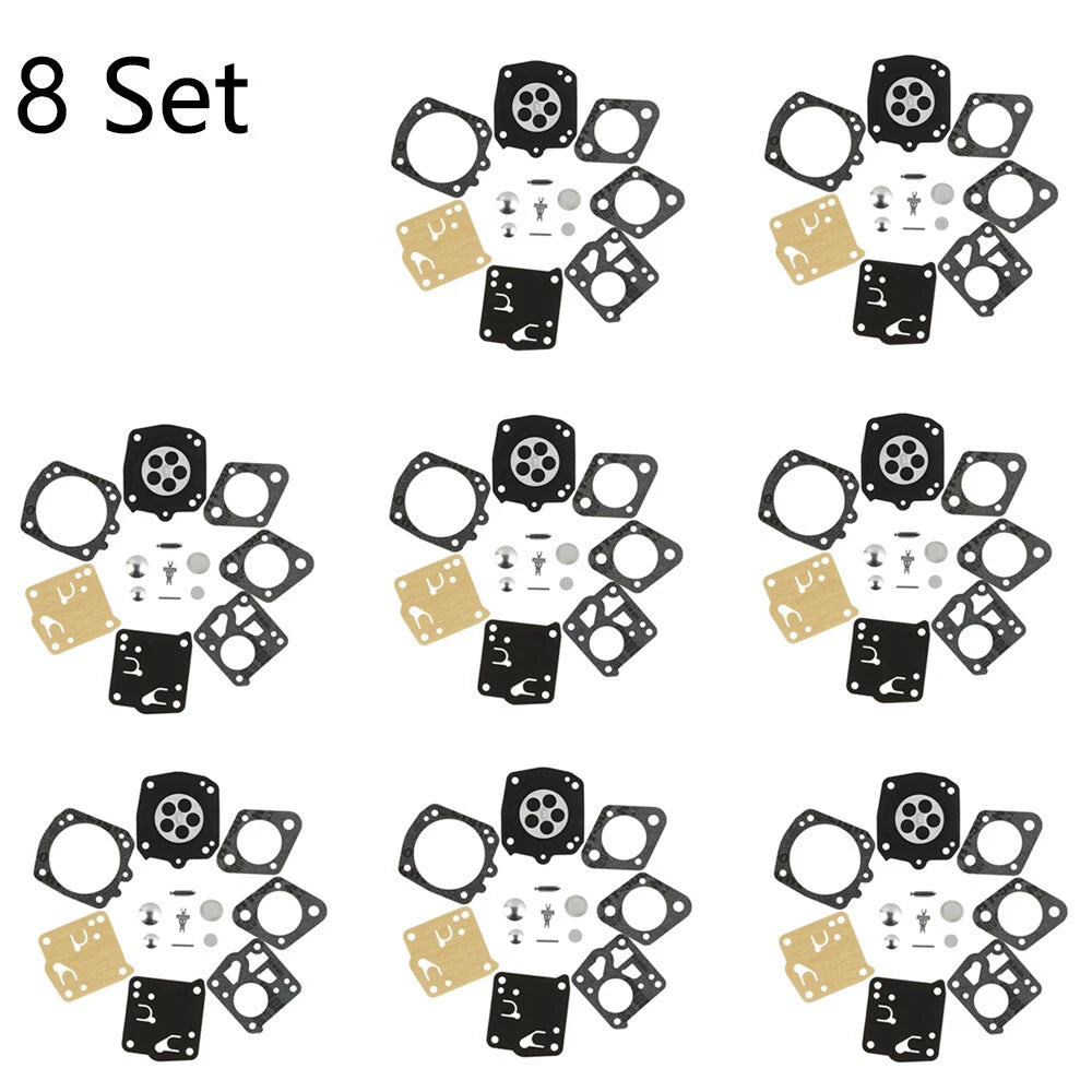 Set of 8 Carburetor Kits for Homelite X-12 Chainsaws (RK-23HS, RK-17HS)