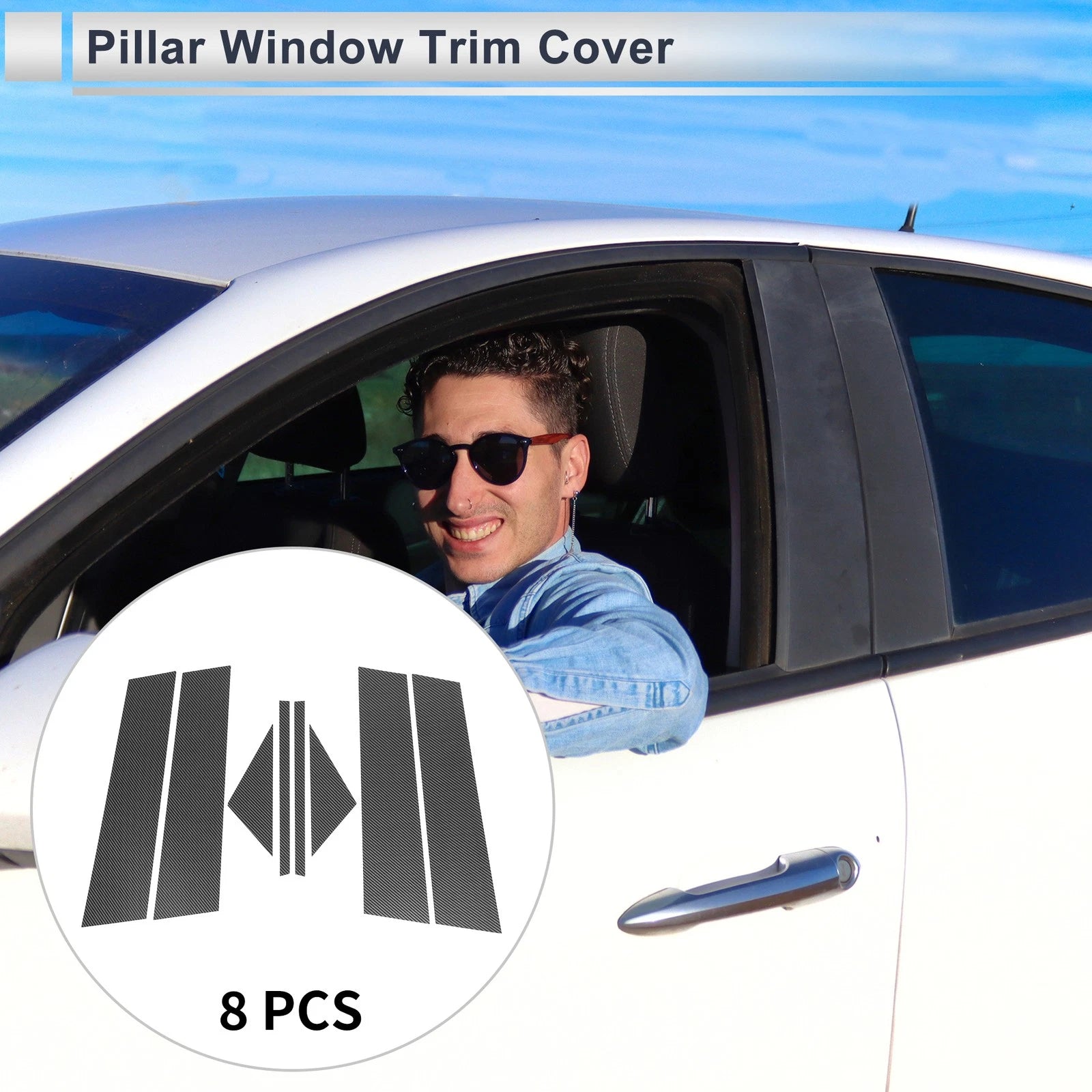8 Pcs Door Pillar Window Trim Replacement for Mazda 3 Axela (2020–2024)