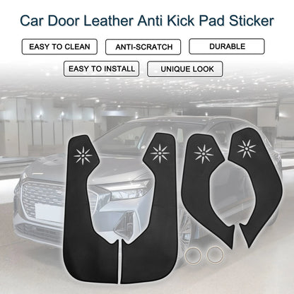 Car Door Anti Kick Pad Leather Sticker for Audi Q4 2023–2024 Black Set