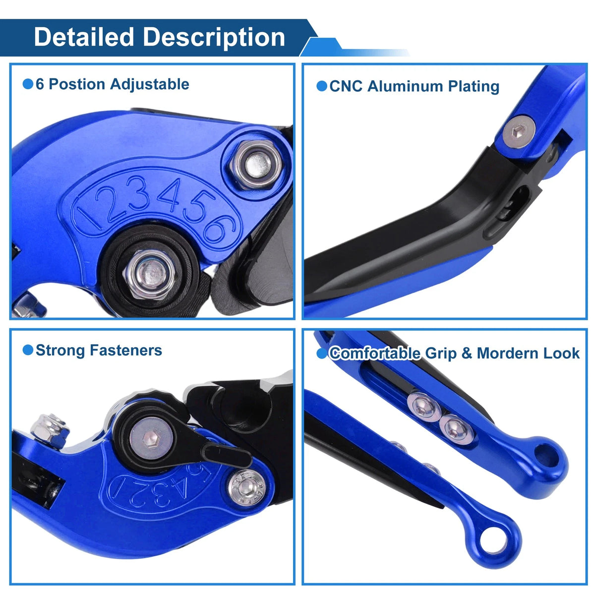 Adjustable Short Brake Clutch Lever Set for Aprilia RSV4 (2009–2022) Blue