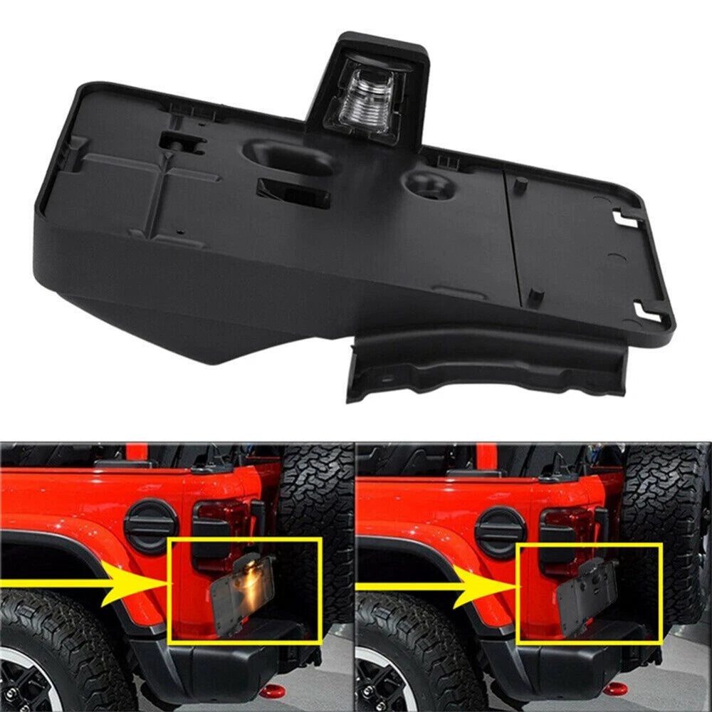Rear Number Plate Tag Bracket with Light for Jeep Wrangler (2007–2016) 68064720AA