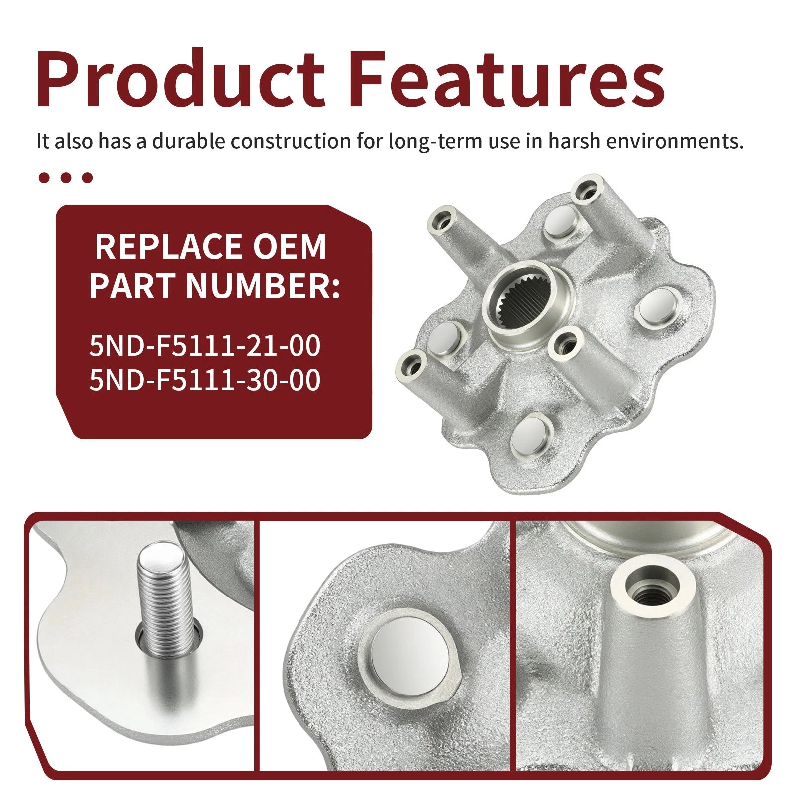 Front Wheel Hub for Yamaha Kodiak 400 YFM400A/YFM400F (2003–2006)