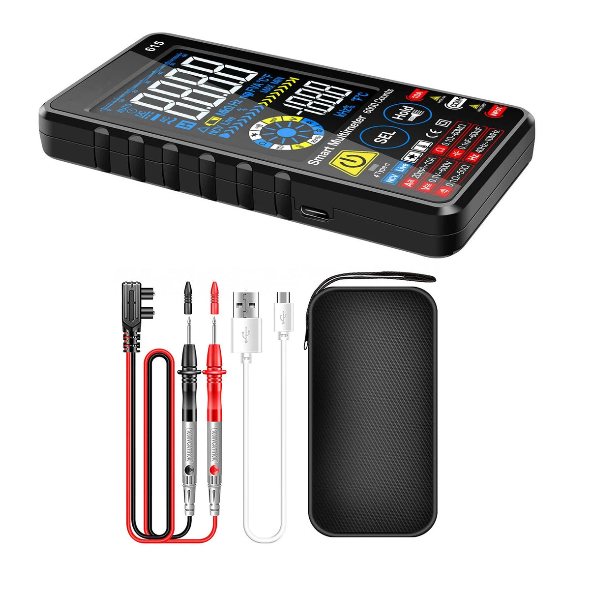 Digital Multimeter Tester for Auto Range 6000 Counts (AC DC Volt Ohm Hz)