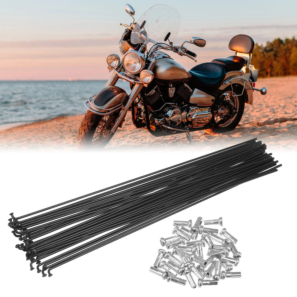 36pc Bicycle Spokes Carbon Steel 14G 234mm with Nipples for Most Bikes