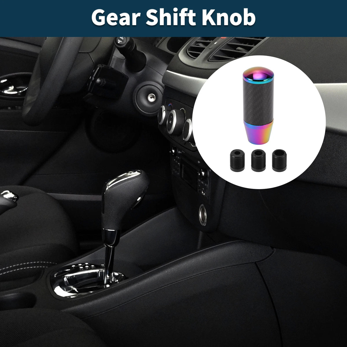 Shift Knob Set of 1 for Universal Vehicles (9cm, Aluminum Alloy, Multicolor)