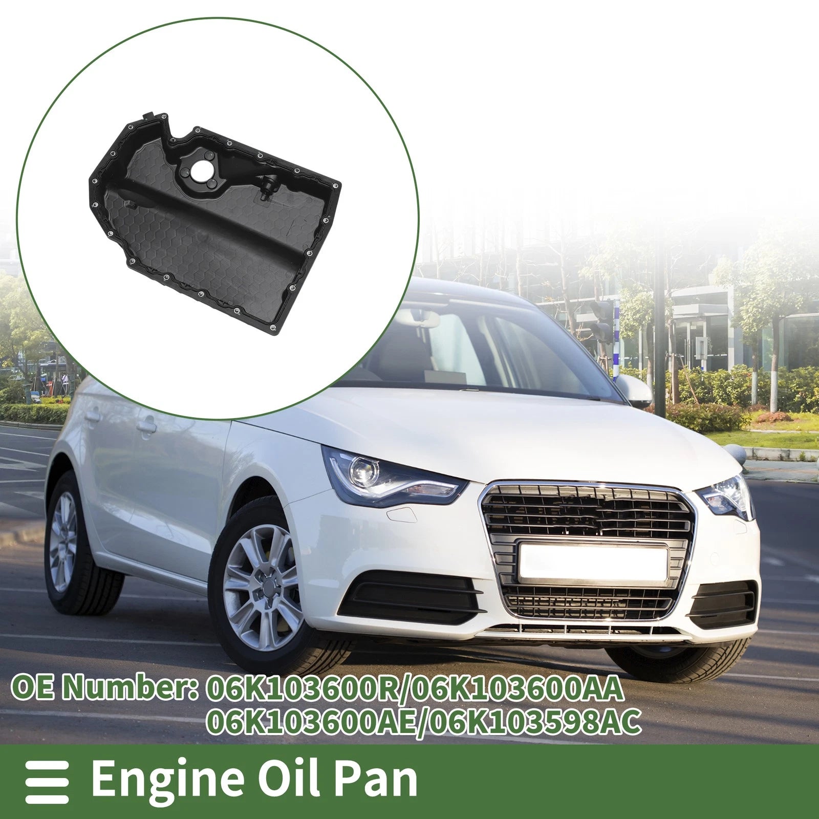 Engine Oil Pan Replacement for Audi A1 (2015–2018) Plastic Black