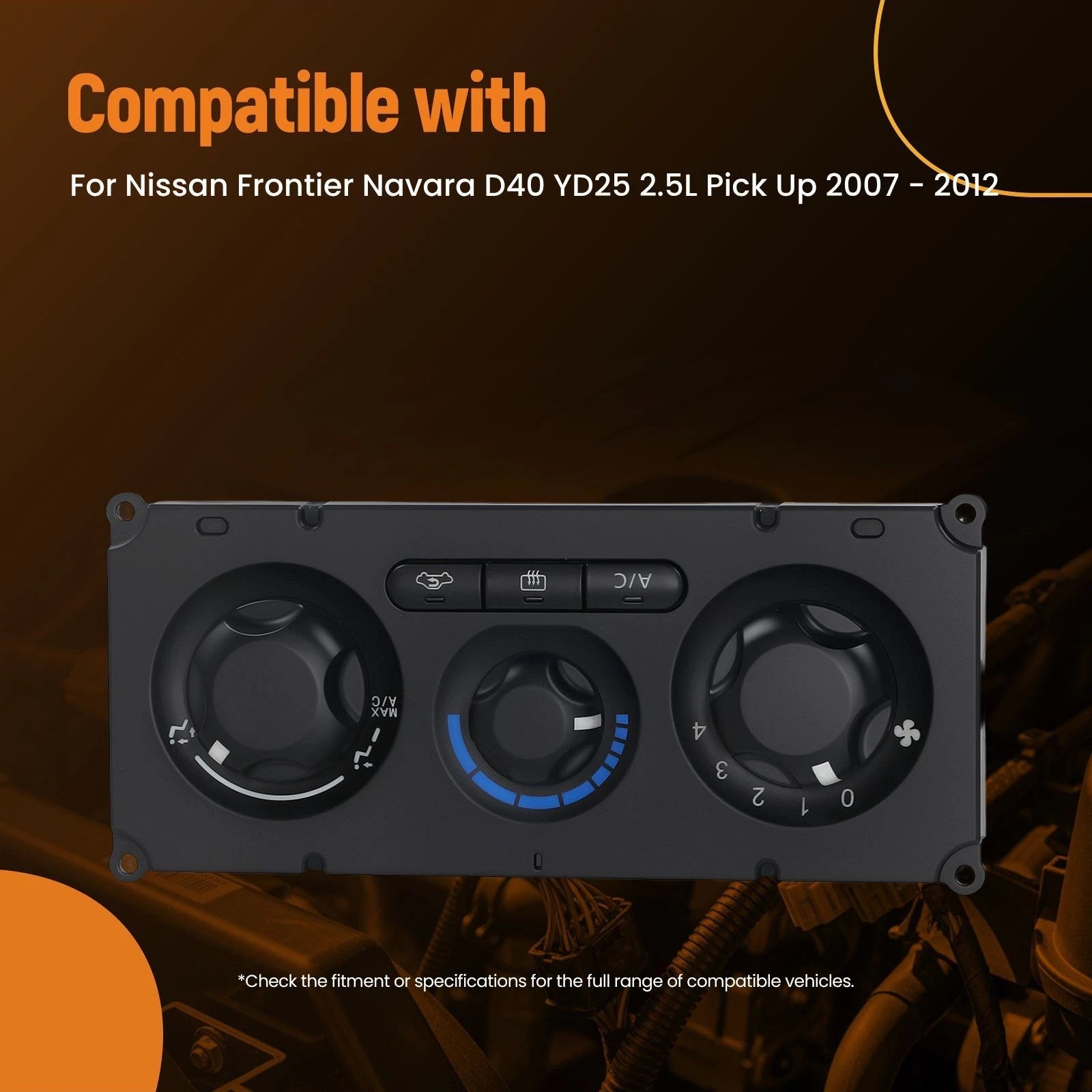 A/C Panel Switch Control Unit for Nissan Navara D40 (2007–2012) 27510-EB700 Black