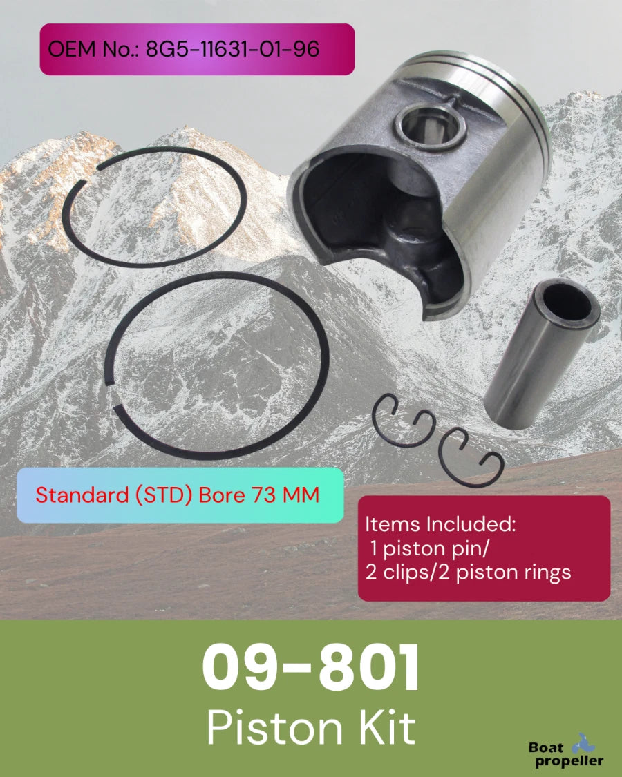 Piston Kit + Ring for Yamaha ET250A/ET250D (1973–1975) 09-801 STD