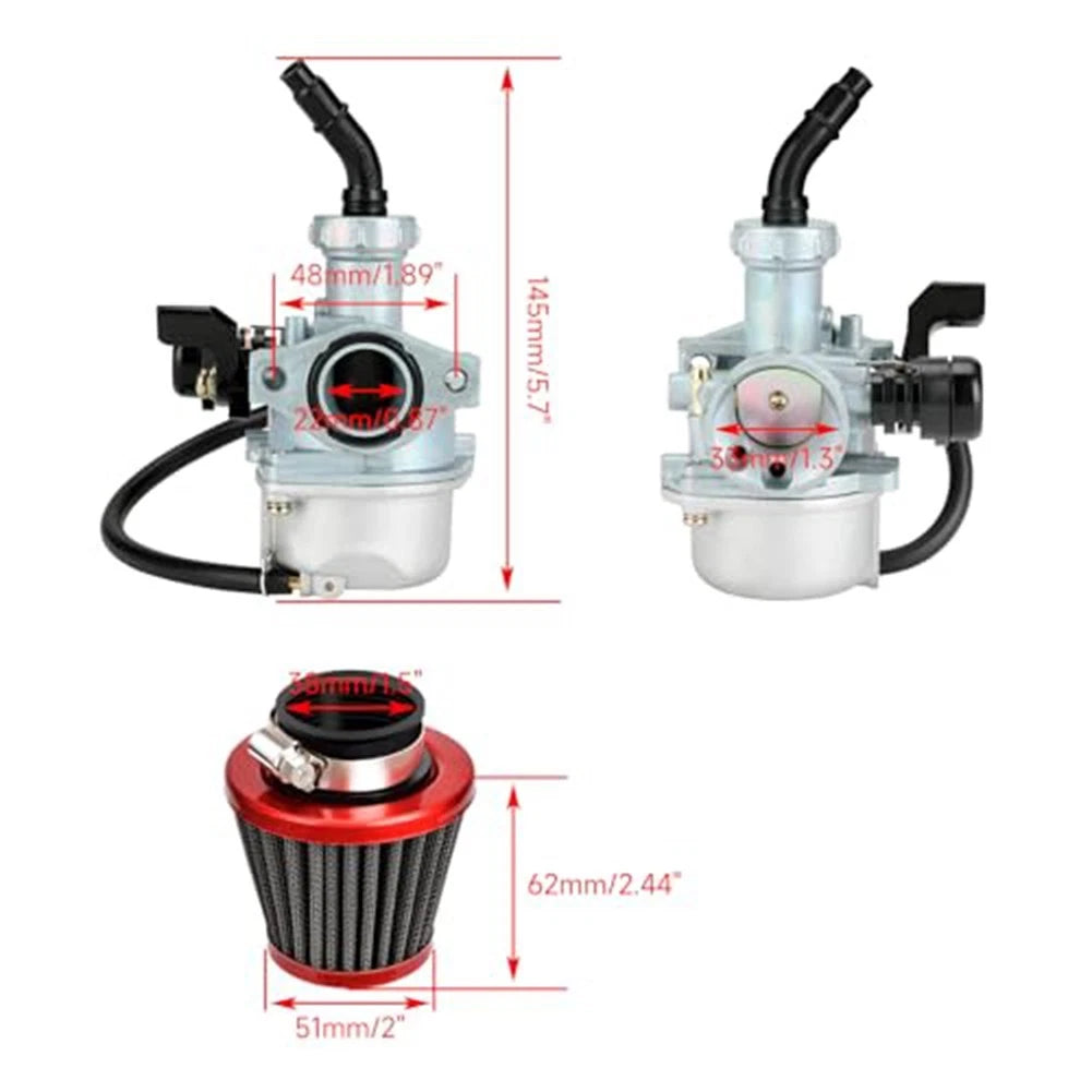 Performance Carburetor Kit for 110cc 125cc PZ22 22mm Engine Setup
