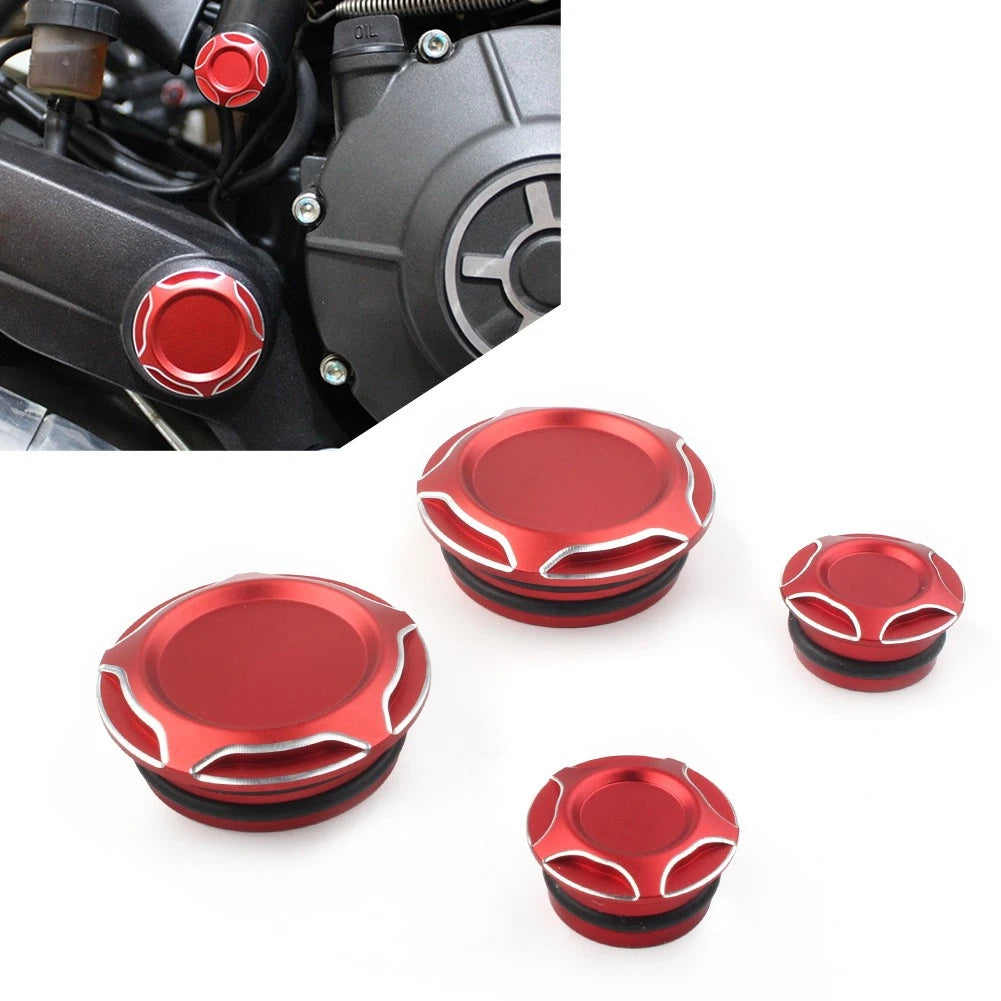 4X Red Frame Bar Screw Hole Dust Cap Cover for Ducati Scrambler 800 (2015–2023)