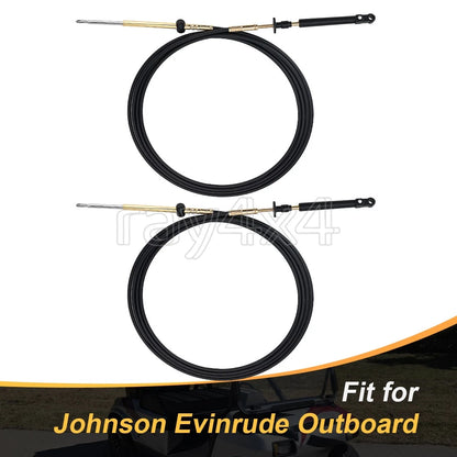 2X Snap-In Control Cable 0173114 for Johnson Evinrude OMC (14')