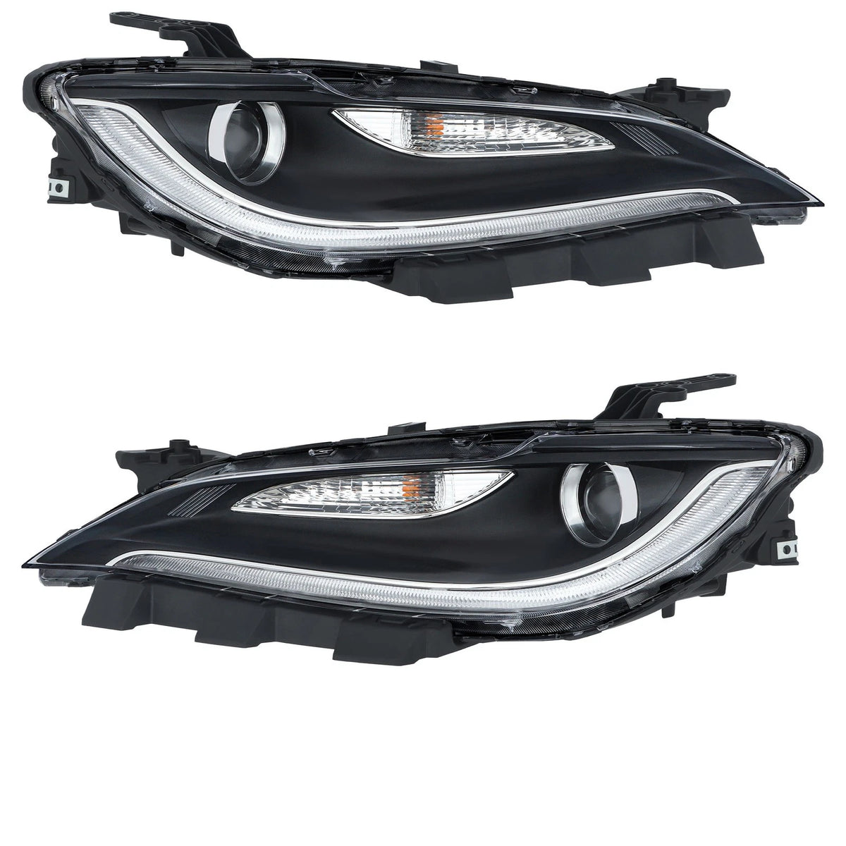 Set of 2 Halogen Headlights with LED DRL for Chrysler 200 (2015–2017)