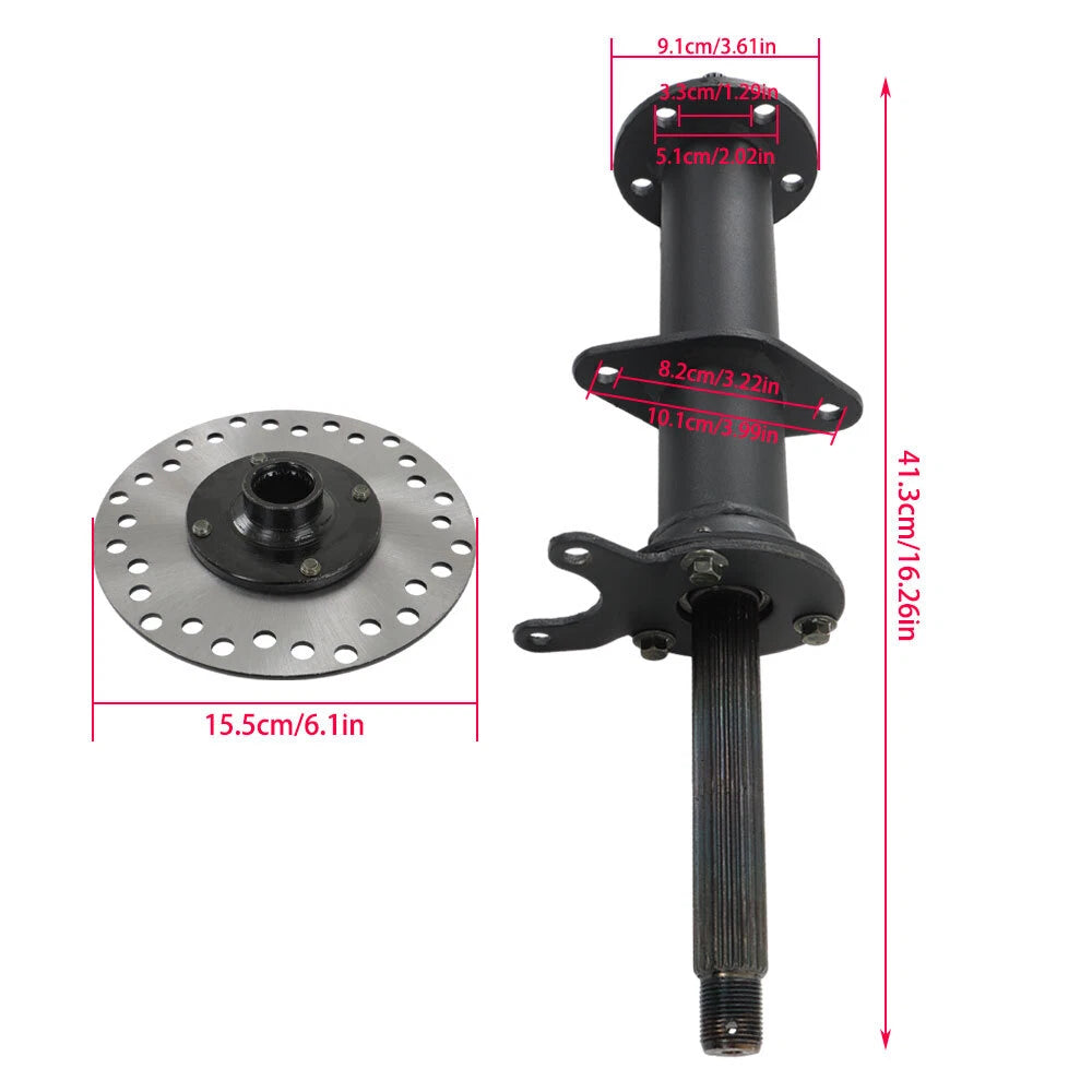 5" Wheels Rear Axle Kit with 3 Stud Hub for Go Kart Golf Cart ATV