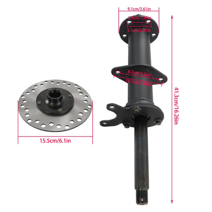 5" Wheels Rear Axle Kit with 3 Stud Hub for Go Kart Golf Cart ATV
