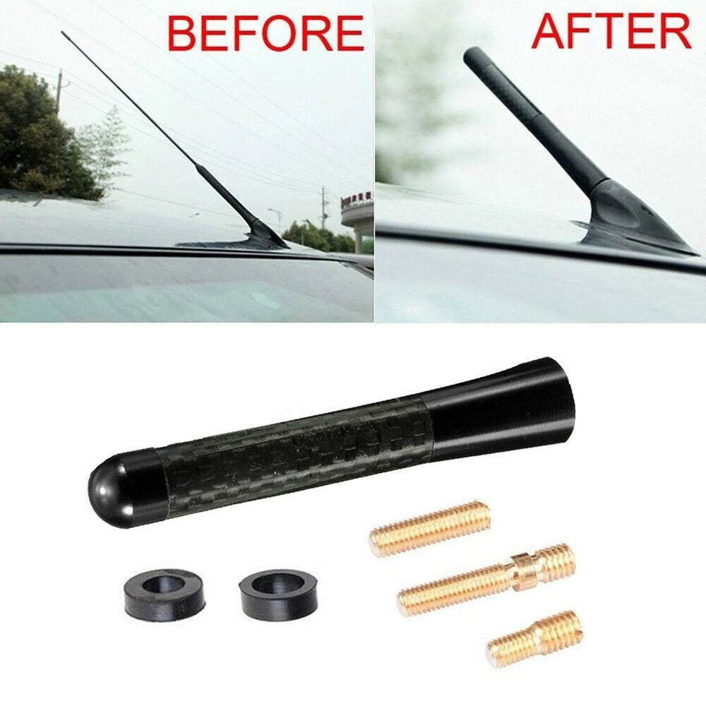 Short Antenna for Universal Vehicles (8cm) - Black Aluminum Replacement