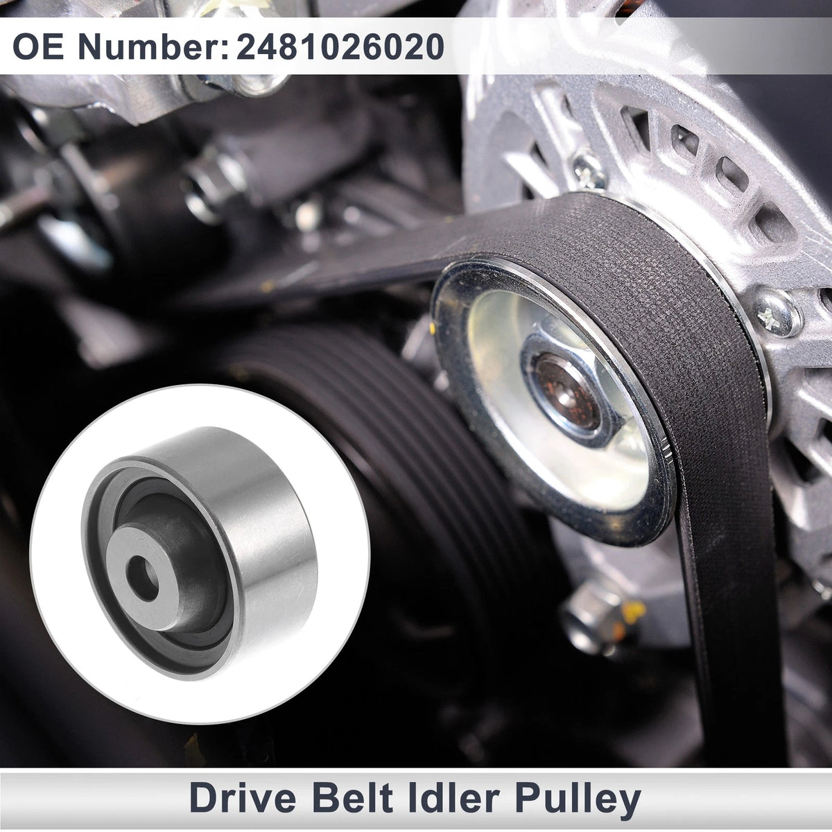 Drive Belt Idler Pulley Replacement for Kia Rio 2006–2011 for Hyundai (1 Pc)