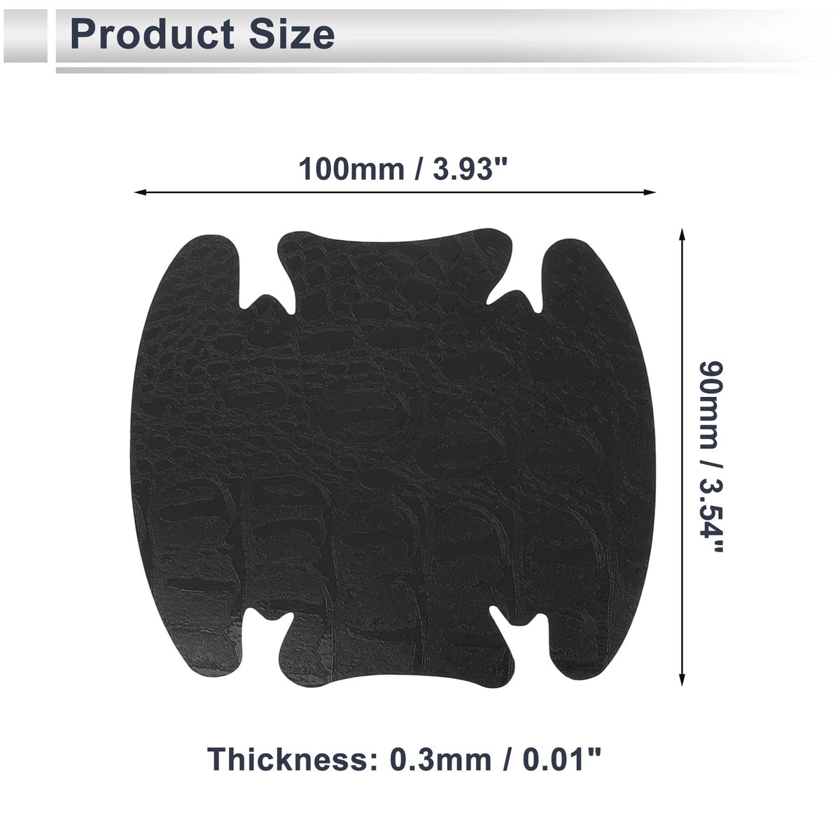 Set of 4 Car Door Handle Cup Covers Scratch Protectors Black 90x100mm
