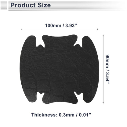 Set of 4 Car Door Handle Cup Covers Scratch Protectors Black 90x100mm