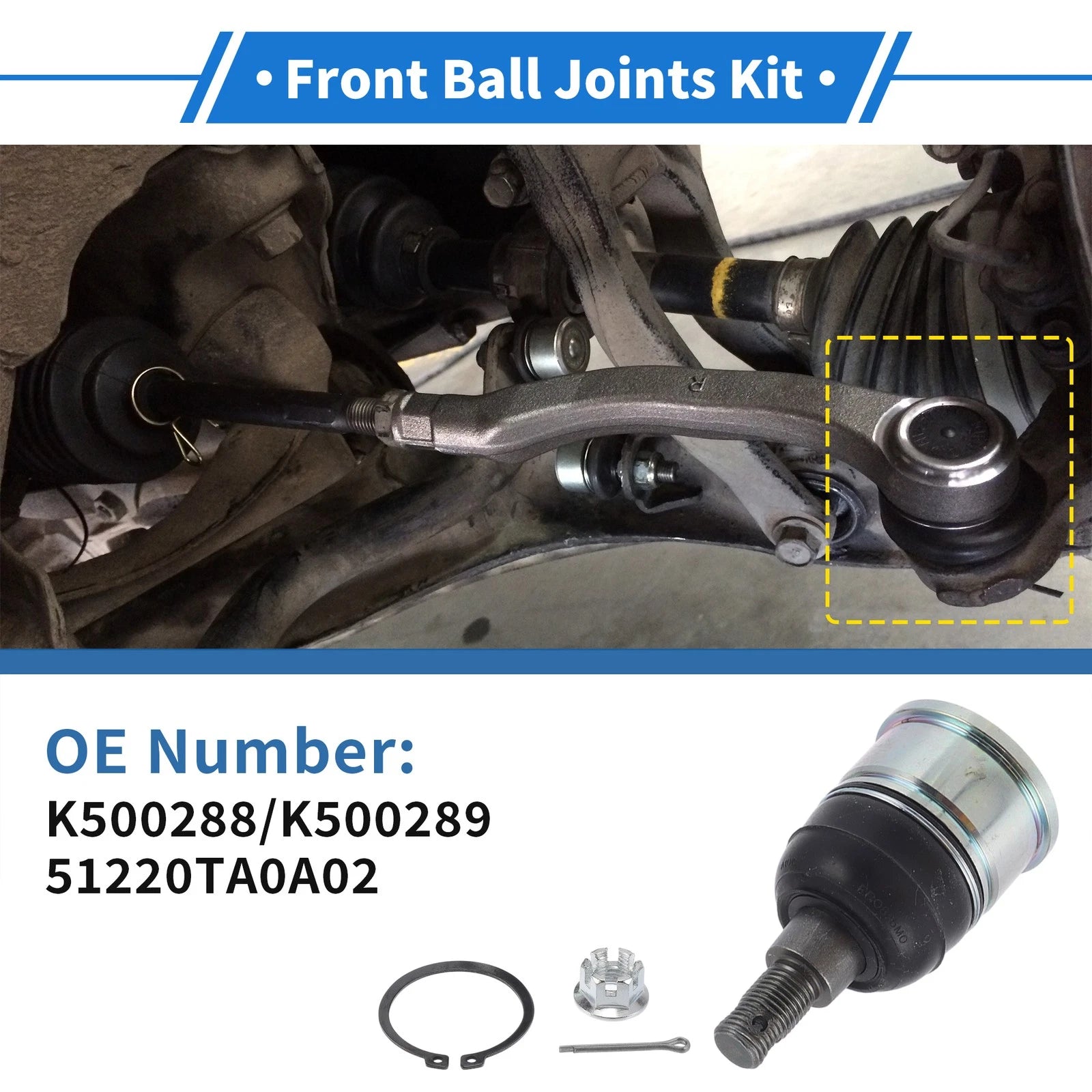 Front Lower Ball Joints Replacement Pair for Honda Acura (2008–2012)
